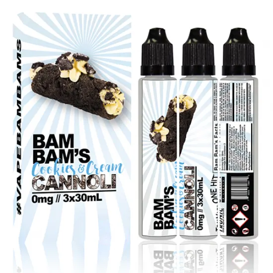 BamBam’s Cookies & Cream Cannoli Premium (Cannoli, Kurabiye Ve Krema Aromalı) Tekli BamBam’s Cookies & Cream Cannoli Premium 30ML