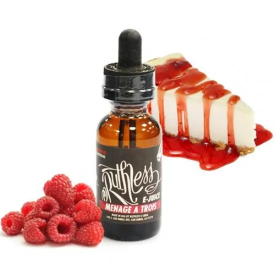 Ruthless Menage A Trois premium likit Ruthless Menage A Trois (Frambuazlı Cheesecake) 30ML Premium Likit